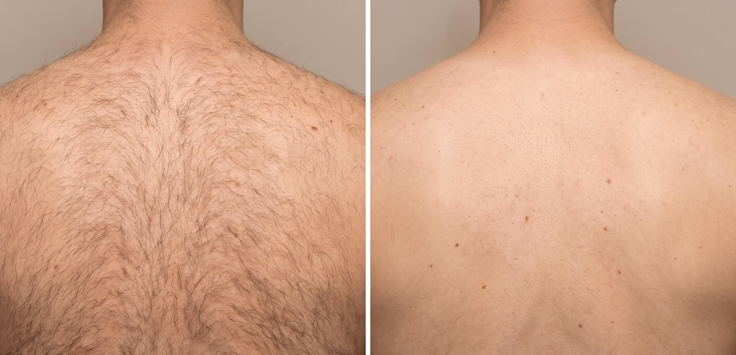 7 Truthful Things No One Tells You Before Selecting Laser Hair Removal in Sharjah 2 Before after image of laser hair removal with 5 session in sharjah