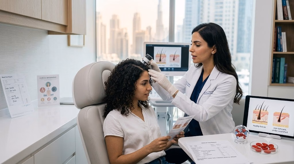 Blog 5 Can Iron Deficiency Cause Hair Loss? A Dermatologist Explains the Signs, Diagnosis & Treatment