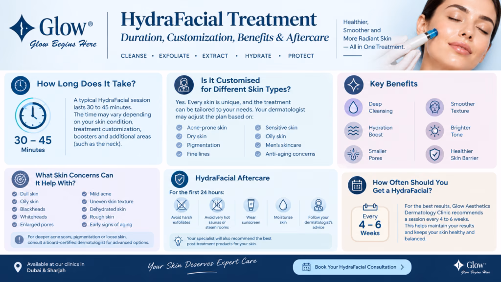 5 HydraFacial Steps to perform at Board Certified clinic in UAE & results and Aftercare guide